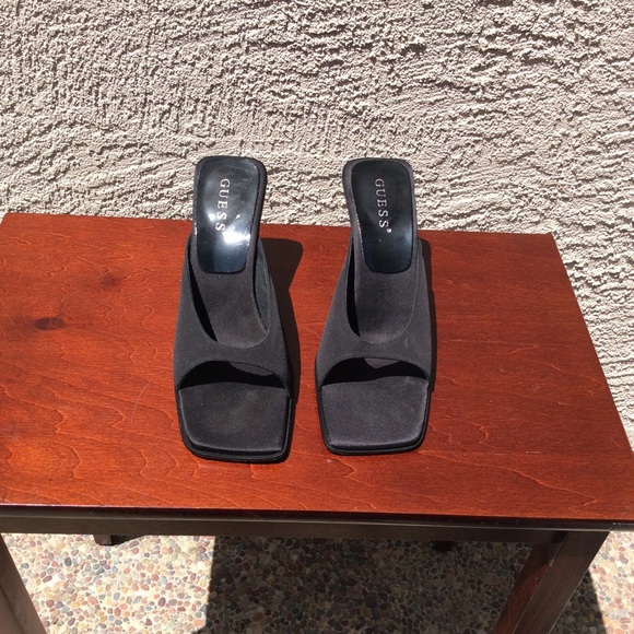 Guess Black Fabric Slide Sandals - Picture 2 of 7